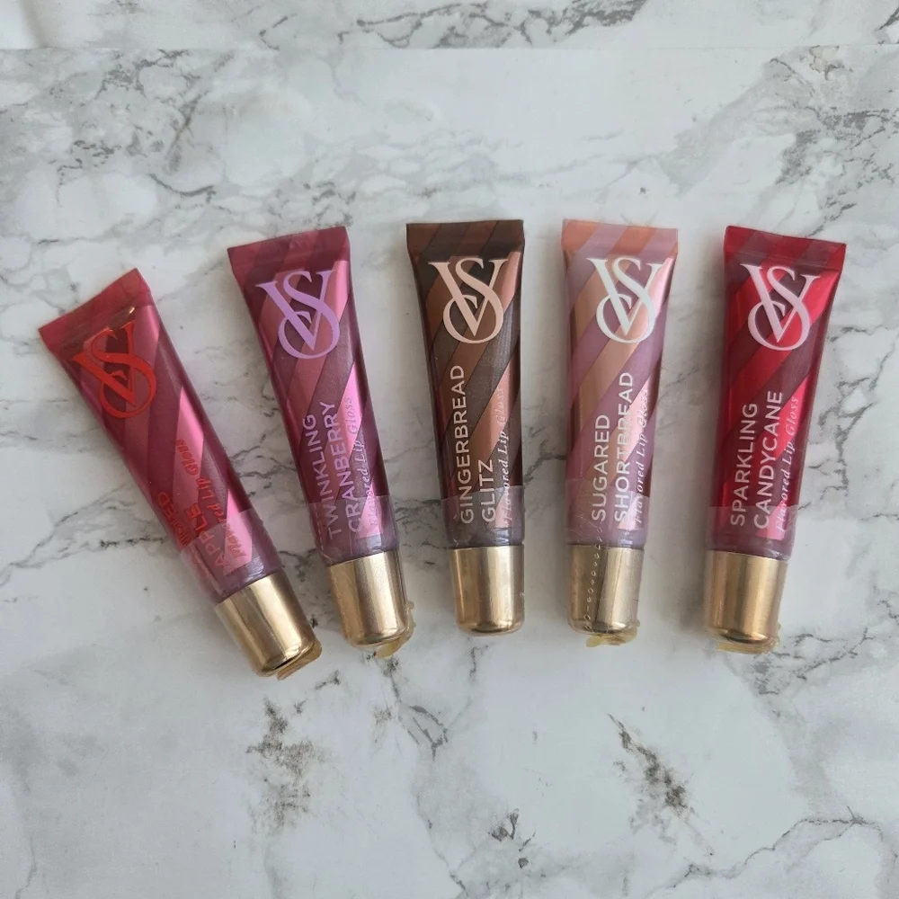 Victoria's Secret 5 Pc Holiday Lip Gloss Gift Set New